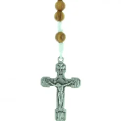 Palais du Rosaire Chapelet de Lourdes sur corde avec des grains en bois d'olivier^ Chapelet De Lourdes | Chapelet Corde