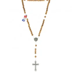 Palais du Rosaire Chapelet de Lourdes sur corde avec des grains en bois d'olivier^ Chapelet De Lourdes | Chapelet Corde
