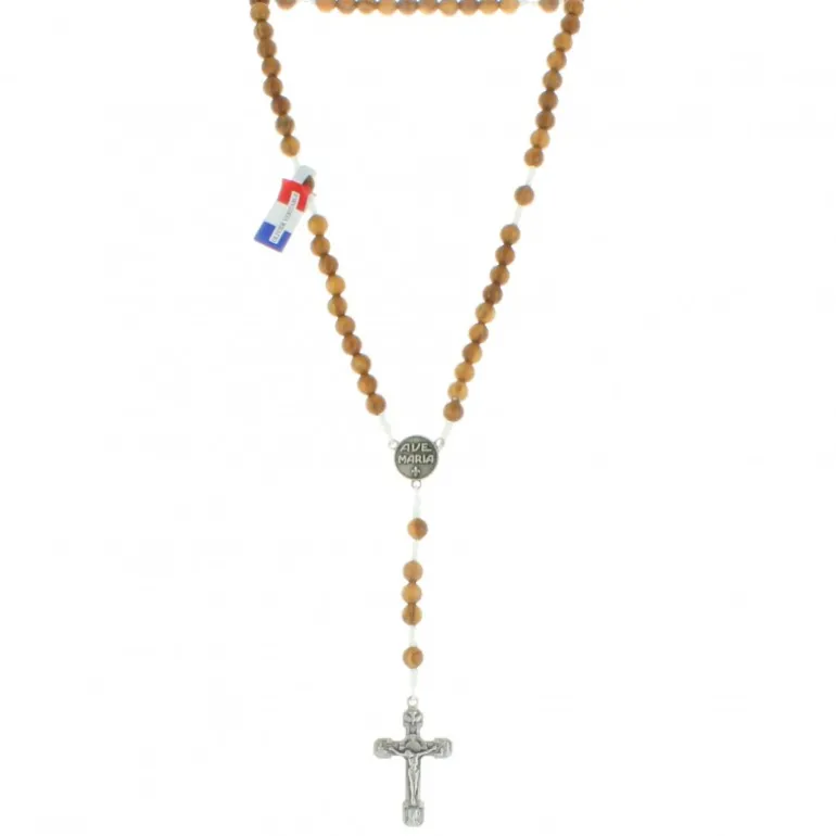 Palais du Rosaire Chapelet de Lourdes sur corde avec des grains en bois d'olivier^ Chapelet De Lourdes | Chapelet Corde