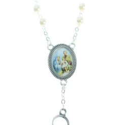 Palais du Rosaire Chapelet de mariage avec sa boite illustrée de la Sainte Famille^ Chapelet Verre
