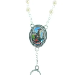 Palais du Rosaire Chapelet de mariage avec sa boite illustrée de la Sainte Famille^ Chapelet Verre