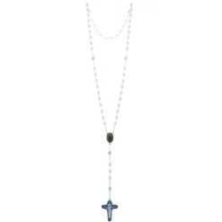 Palais du Rosaire Chapelet de Marie qui défait les noeuds en verre avec la croix de la Mater Dolorosa^ Chapelet De Marie Qui Défait Les Noeuds | Chapelet Verre