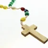 Palais du Rosaire Chapelet de mission en bois avec grains ovales colorés^Enfant Chapelet Bois | Chapelet Pour Enfant