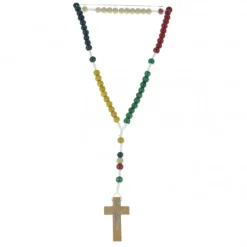 Palais du Rosaire Chapelet de mission multicolore sur corde^Enfant Chapelet Bois | Chapelet Pour Enfant