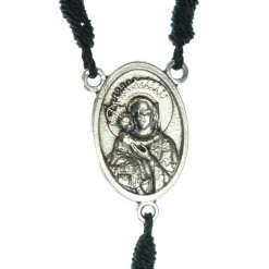 Palais du Rosaire Chapelet de Saint Antoine en bois noir avec fermoir et paters et coeur de la Vierge à l'enfant en métal^ Chapelet Métal | Chapelet Corde
