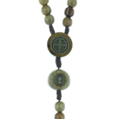Palais du Rosaire Chapelet de Saint Benoit en corde, grains en bois^ Chapelet De Saint Benoît | Chapelet Corde