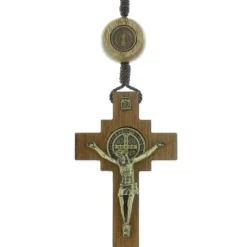 Palais du Rosaire Chapelet de Saint Benoit en corde, grains en bois^ Chapelet De Saint Benoît | Chapelet Corde