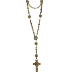 Palais du Rosaire Chapelet de Saint Benoit en corde, grains en bois^ Chapelet De Saint Benoît | Chapelet Corde