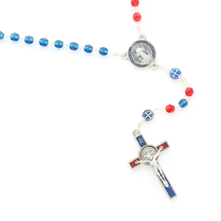 Palais du Rosaire Chapelet de Saint Benoît en verre émaillé avec sa boite^ Chapelet De Saint Benoît | Chapelet Verre