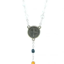 Palais du Rosaire Chapelet de Saint Benoît en verre multicolor^ Chapelet De Saint Benoît | Chapelet Verre