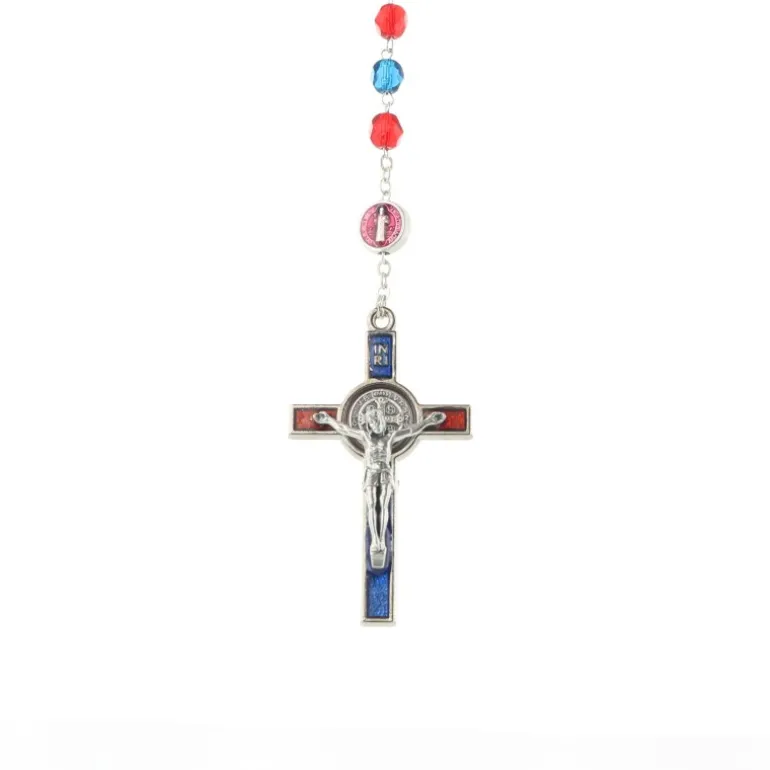 Palais du Rosaire Chapelet de Saint Benoît en verre émaillé avec sa boite^ Chapelet De Saint Benoît | Chapelet Verre