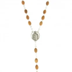 Palais du Rosaire Chapelet de Saint Michel en bois d'olivier avec médaille de l'Apparition^ Chapelet De Saint Michel | Chapelet Bois