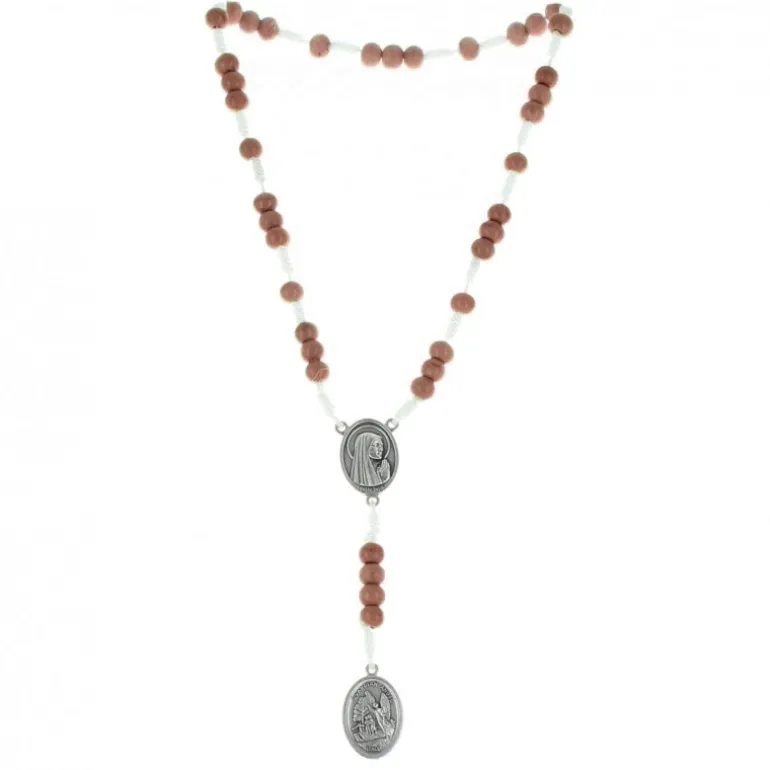 Palais du Rosaire Chapelet de Saint Michel en corde et grains en bois^ Chapelet Corde | Chapelet Bois