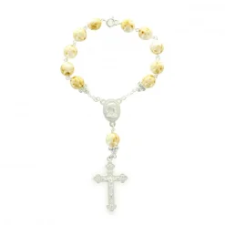 Palais du Rosaire Chapelet dizainier argenté avec l'Apparition de Lourdes^ Chapelet De Lourdes | Chapelet Dizainier