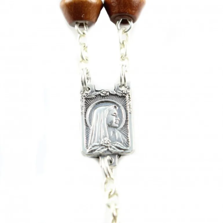 Palais du Rosaire Chapelet dizainier avec grains en bois^ Chapelet Dizainier