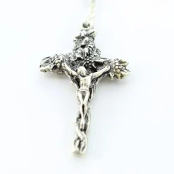 Palais du Rosaire Chapelet dizainier en Argent de Jésus Miséricordieux avec grains rouge et blanc^ Chapelet De Jésus Miséricordieux | Chapelet Dizainier