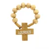 Palais du Rosaire Chapelet dizainier en bois avec une croix de Lourdes^ Chapelet Bois | Chapelet Dizainier