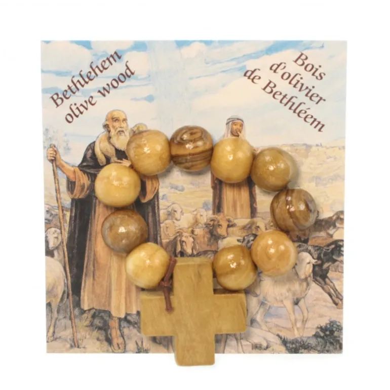 Palais du Rosaire Chapelet dizainier en bois d'olivier de Jérusalem^ Chapelet Bois | Chapelet Dizainier