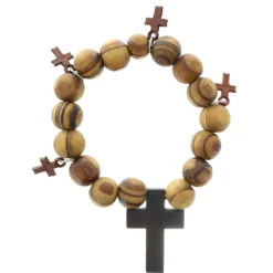 Palais du Rosaire Chapelet dizainier en bois avec 4 croix^ Chapelet Dizainier