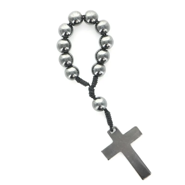 Palais du Rosaire Chapelet dizainier en pierres d'Hématite^ Chapelet Dizainier | Chapelet Pierre