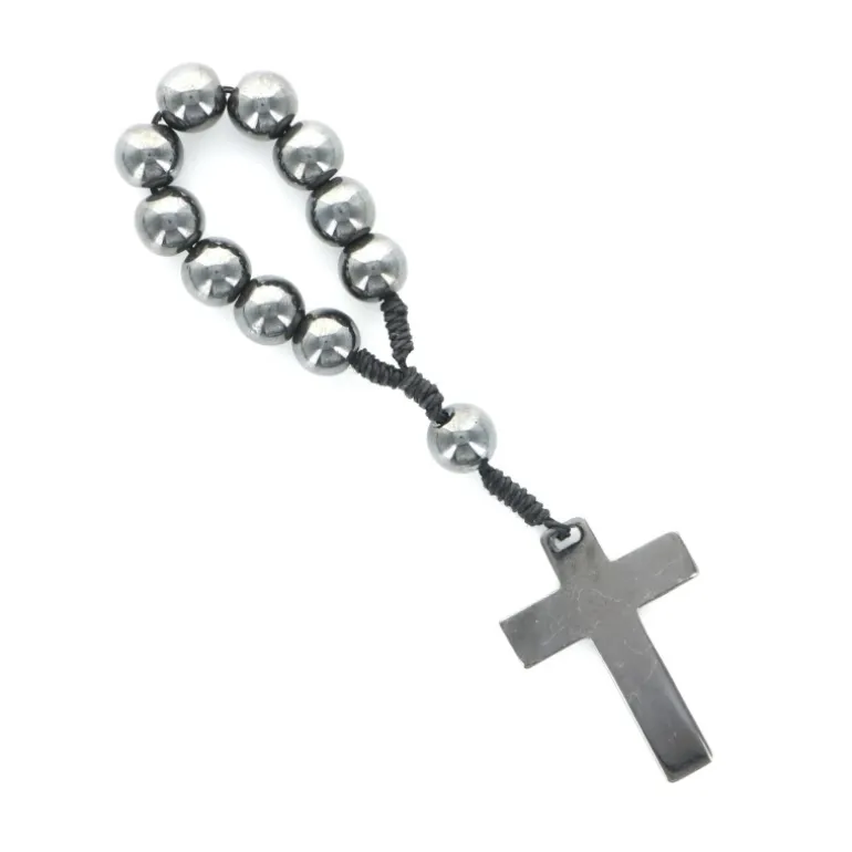 Palais du Rosaire Chapelet dizainier en pierres d'Hématite^ Chapelet Dizainier | Chapelet Pierre