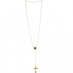 Palais du Rosaire Chapelet Doré en semi cristal avec grain de 6mm^ Chapelet Cristal