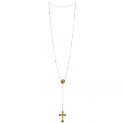 Palais du Rosaire Chapelet Doré en semi cristal avec grain de 6mm^ Chapelet Cristal