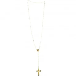 Palais du Rosaire Chapelet Doré en semi cristal avec grain de 6mm^ Chapelet Cristal