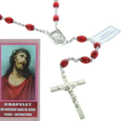 Palais du Rosaire Chapelet du Précieux Sang de Jésus avec un livret de prière^ Chapelet Résine