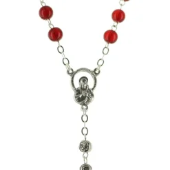Palais du Rosaire Chapelet du Précieux Sang en verre avec sa boite décorée^ Autre Chapelet De Devotion | Chapelet Verre