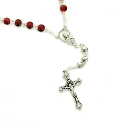 Palais du Rosaire Chapelet du Précieux Sang en verre avec sa boite décorée^ Autre Chapelet De Devotion | Chapelet Verre