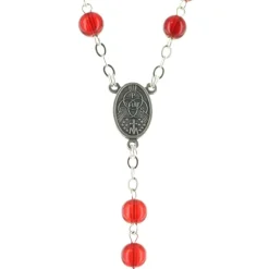 Palais du Rosaire Chapelet du Précieux Sang en verre avec sa boite décorée^ Autre Chapelet De Devotion | Chapelet Verre