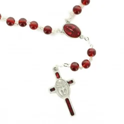 Palais du Rosaire Chapelet du Saint Esprit en verre rouge avec sa boite décorée^ Autre Chapelet De Devotion | Chapelet Verre