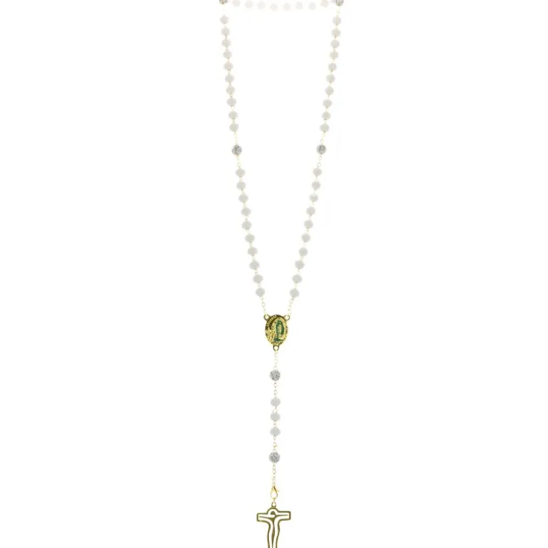 Palais du Rosaire Chapelet Eau de Lourdes avec grains en verre^ Chapelet Eau De Lourdes | Chapelet De Lourdes