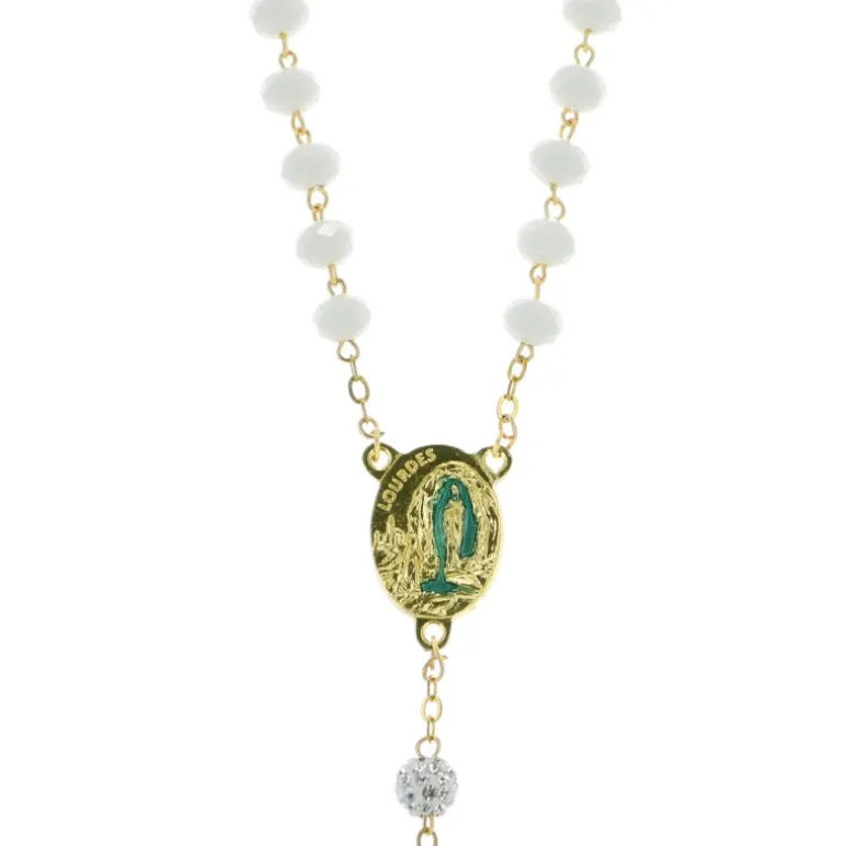 Palais du Rosaire Chapelet Eau de Lourdes avec grains en verre^ Chapelet Eau De Lourdes | Chapelet De Lourdes