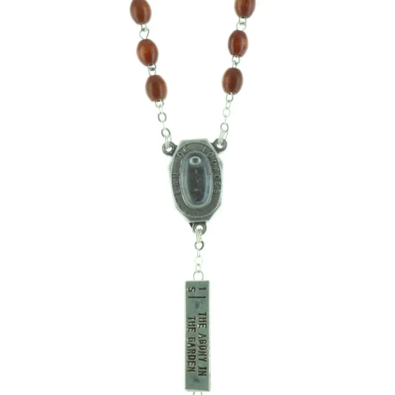 Palais du Rosaire Chapelet eau de Lourdes,les 20 mystères du Rosaire, grains bois^ Chapelet Eau De Lourdes | Chapelet De Lourdes