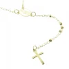 Palais du Rosaire Chapelet en acier doré avec coeur de l'Apparition^ Chapelet Métal