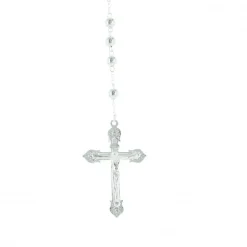 Palais du Rosaire Chapelet en argent avec des grains ronds et un coeur avec l'Apparition de Lourdes et l'Ave Maria^ Chapelet Argent