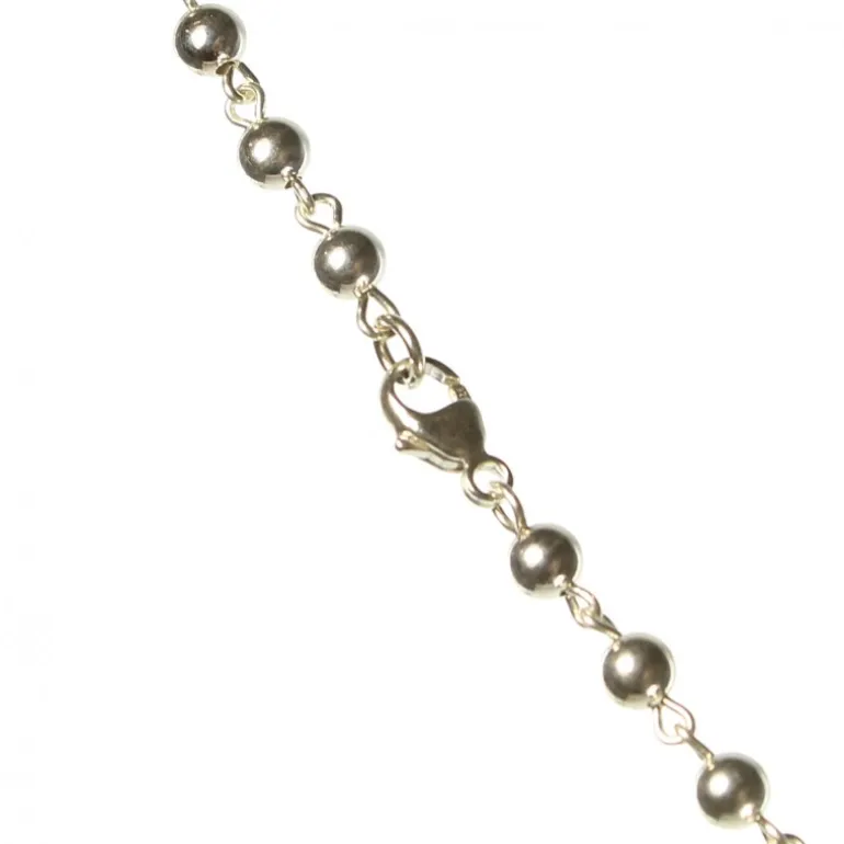 Palais du Rosaire Chapelet en argent avec grains de 4mm et coeur de Lourdes^ Chapelet De Lourdes | Chapelet Argent