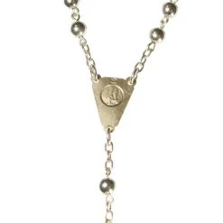 Palais du Rosaire Chapelet en argent avec grains de 4mm et coeur de Lourdes^ Chapelet De Lourdes | Chapelet Argent
