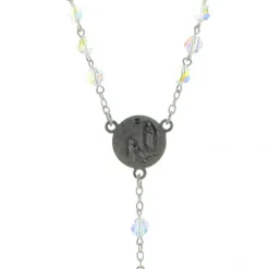 Palais du Rosaire Chapelet en argent avec véritables perles swarovski de 5 mm^ Chapelet De Lourdes | Chapelet Cristal