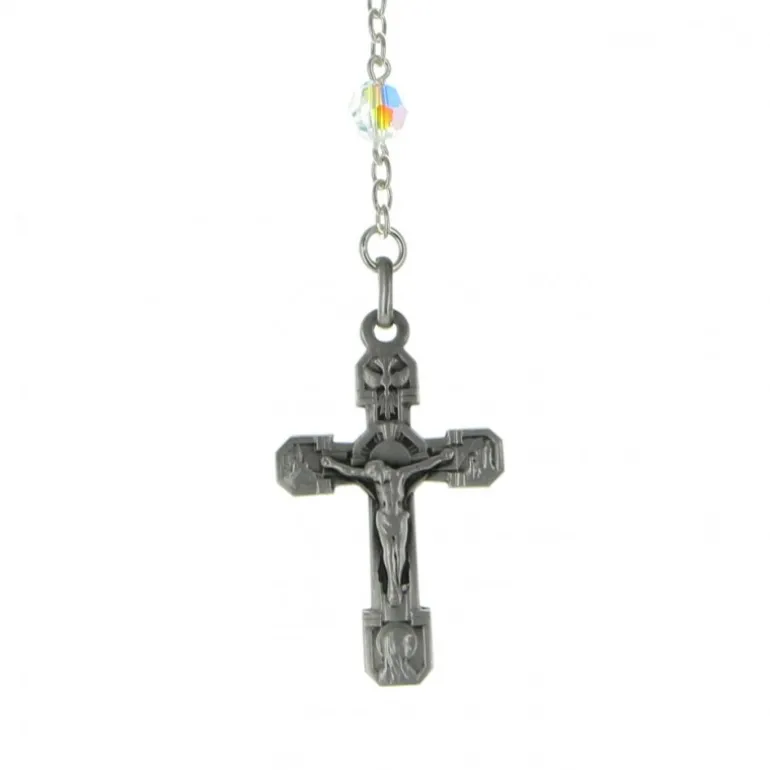 Palais du Rosaire Chapelet en argent avec véritables perles swarovski de 5 mm^ Chapelet De Lourdes | Chapelet Cristal