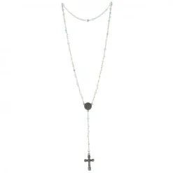 Palais du Rosaire Chapelet en argent avec véritables perles swarovski de 5 mm^ Chapelet De Lourdes | Chapelet Cristal