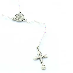 Palais du Rosaire Chapelet en argent avec véritables perles swarovski de 5 mm^ Chapelet De Lourdes | Chapelet Cristal