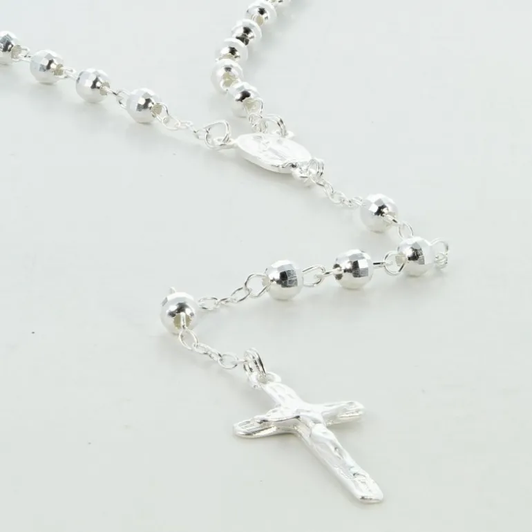 Palais du Rosaire Chapelet en argent et coeur Médaille Miraculeuse^ Chapelet De La Vierge Miraculeuse | Chapelet Argent