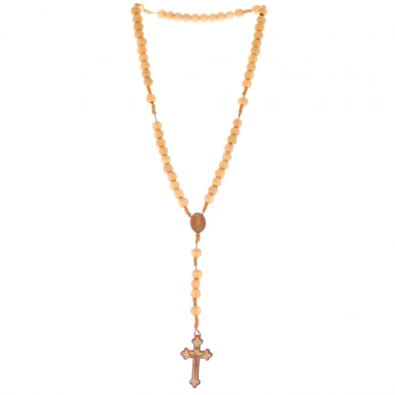 Palais du Rosaire Chapelet en bois avec Notre Dame de Lourdes gravée^ Chapelet De Lourdes | Chapelet Bois