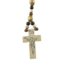 Palais du Rosaire Chapelet en Bois d'Olivier avec Croix et Coeur Apparition^ Chapelet Bois