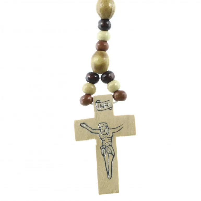 Palais du Rosaire Chapelet en Bois d'Olivier avec Croix et Coeur Apparition^ Chapelet Bois