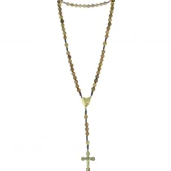 Palais du Rosaire Chapelet en bois d'olivier et Coeur doré de l'Apparition^ Chapelet Bois