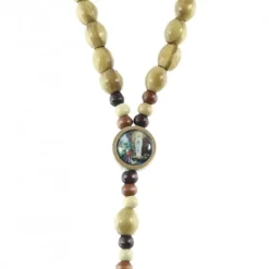 Palais du Rosaire Chapelet en Bois d'Olivier avec Croix et Coeur Apparition^ Chapelet Bois
